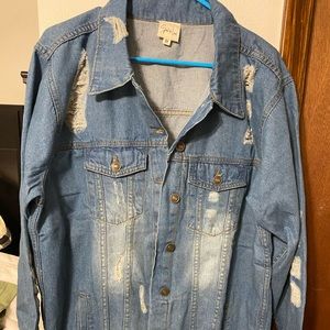 SEW IN LOVE DESTRUCTED DENIM JACKET MEDIUM